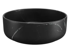 Lavatório de pousar preto efeito mármore C36 x A12 x L36 cm VIAMARBA
