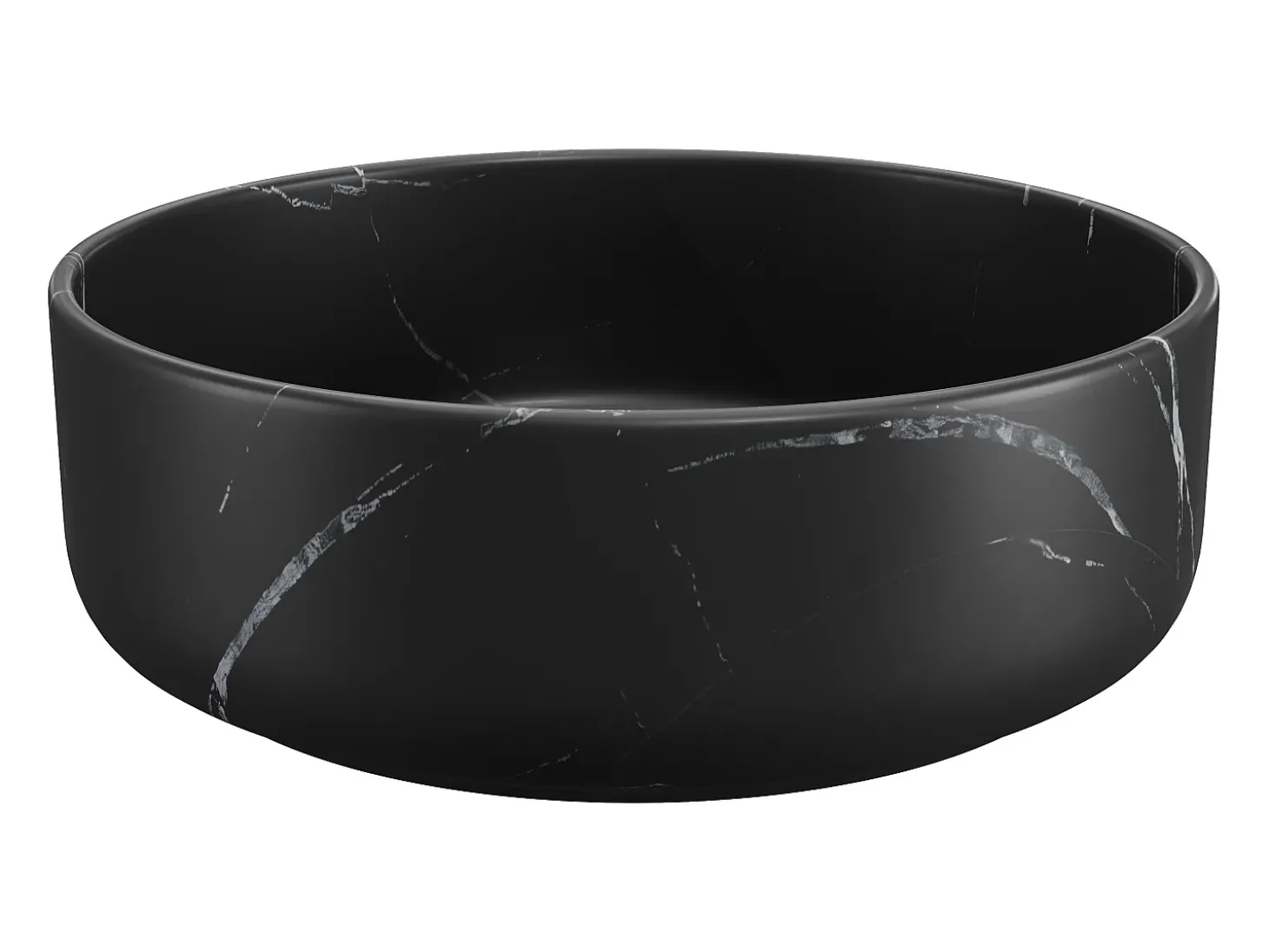 Lavatório de pousar preto efeito mármore C36 x A12 x L36 cm VIAMARBA