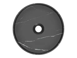Lavatório de pousar preto efeito mármore C36 x A12 x L36 cm VIAMARBA