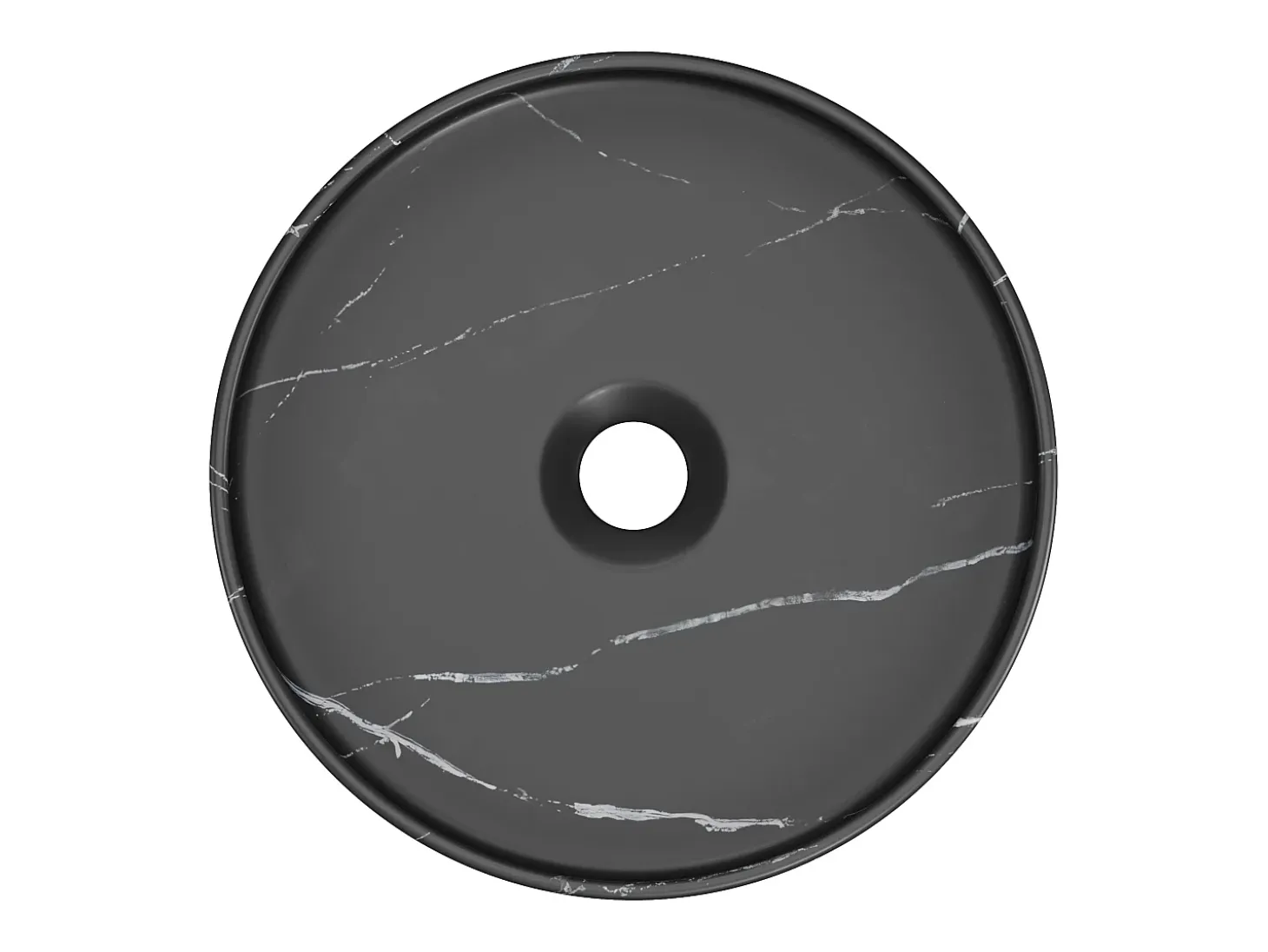 Lavatório de pousar preto efeito mármore C36 x A12 x L36 cm VIAMARBA