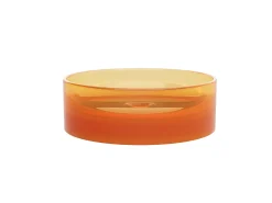 Lavatório de pousar redondo translúcido em resina, 40 cm, laranja - SPAVO