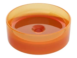 Lavatório de pousar redondo translúcido em resina, 40 cm, laranja - SPAVO