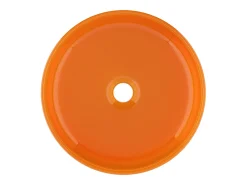 Lavatório de pousar redondo translúcido em resina, 40 cm, laranja - SPAVO