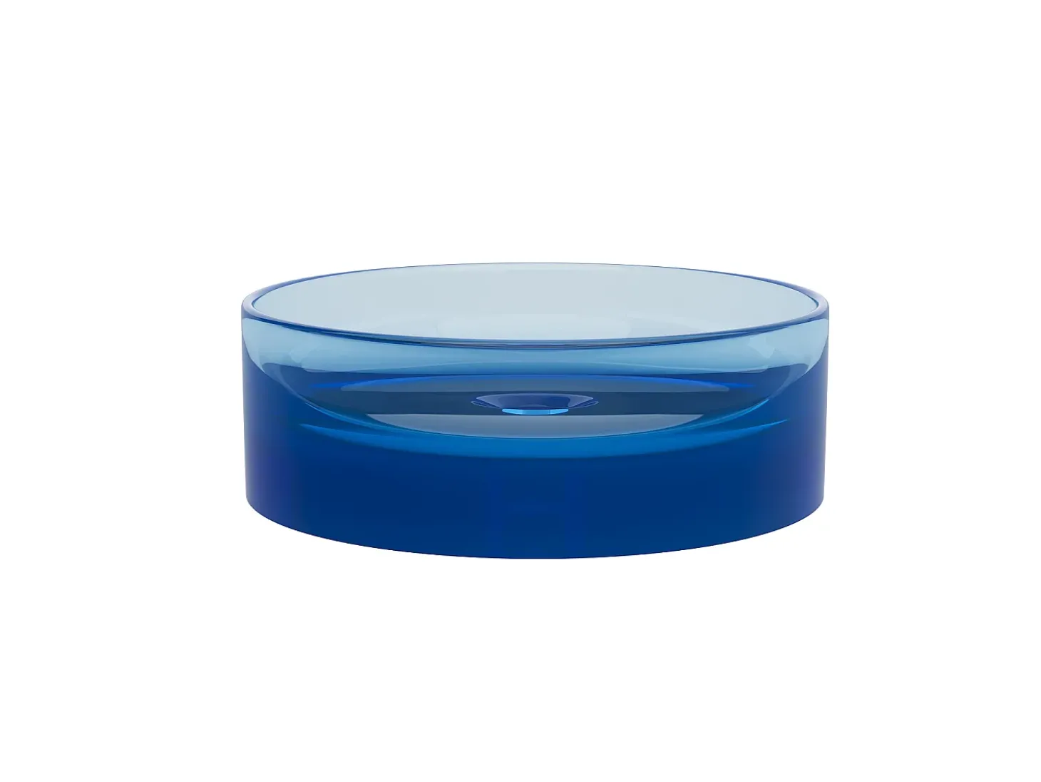 Lavatório de pousar redondo translúcido em resina, 40 cm, azul - SPAVO