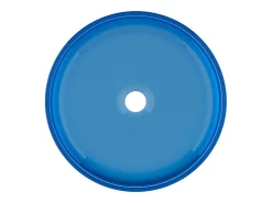 Lavatório de pousar redondo translúcido em resina, 40 cm, azul - SPAVO