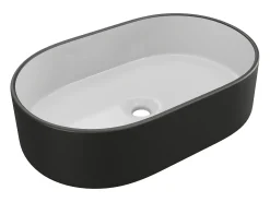 Lavatório de sala de banho IWA - bicolor preto e interior branco