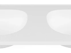 Lavatório duplo de encastrar resina efeito pedra branco C120 x L46 cm ATIWA