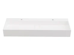 Lavatório duplo suspenso em solid surface - Lavatório branco - 120 cm - YAMDROK