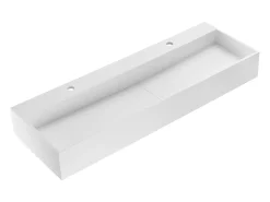 Lavatório duplo suspenso em solid surface - Lavatório branco - 120 cm - YAMDROK