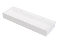 Lavatório duplo suspenso em solid surface - Lavatório branco - 120 cm - YAMDROK