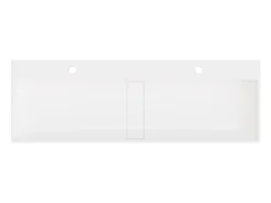 Lavatório duplo suspenso em solid surface - Lavatório branco - 120 cm - YAMDROK