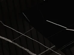 Lavatório duplo suspenso solid surface efeito mármore preto C120 cm TAKOTNA