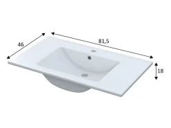 Lavatório em cerâmica Branco 80 x 45 cm - Design Moderno e Funcional
