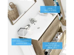 Lavatório em cerâmica Branco 80 x 45 cm - Design Moderno e Funcional