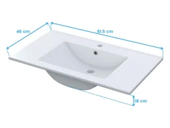 Lavatório em cerâmica Branco 80 x 45 cm - Design Moderno e Funcional
