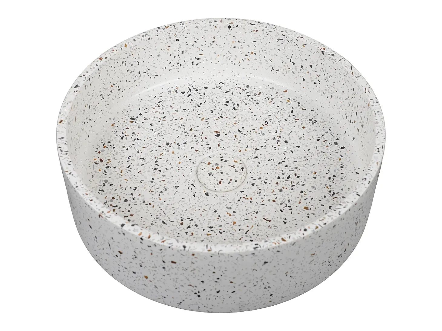 Lavatório redondo de pousar em terrazo azul D39 x A12 cm DUKAT