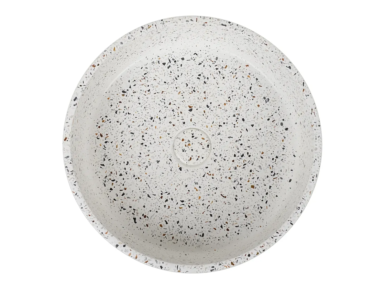 Lavatório redondo de pousar em terrazo azul D39 x A12 cm DUKAT