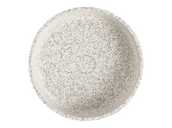 Lavatório redondo de pousar em terazzo branco D39 x A12 cm DUKAT