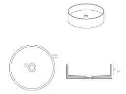 Lavatório redondo de pousar em terazzo branco D39 x A12 cm DUKAT
