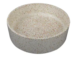 Lavatório redondo de pousar em terrazo cor-de-rosa D39 x A12 cm DUKAT