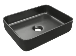 Lavatório retangular preto para casa de banho, acabamento fosco - JUNIKO II