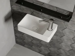 Lavatório retangular suspenso cerâmica branca C38 x A10 x L22 cm ERAVAL