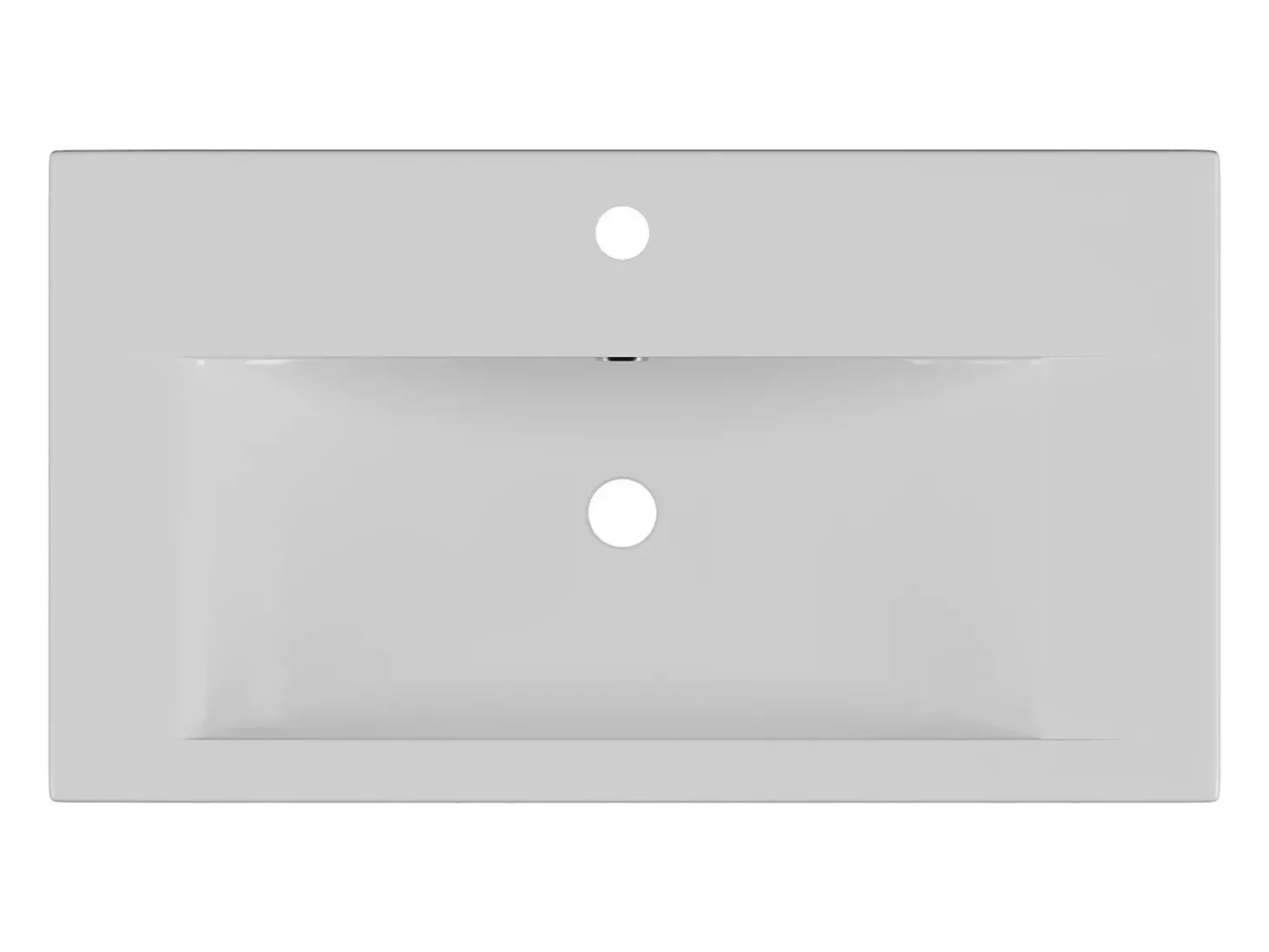 Lavatório semi-encastrado em cerâmica branca C71,5 cm YASMAC