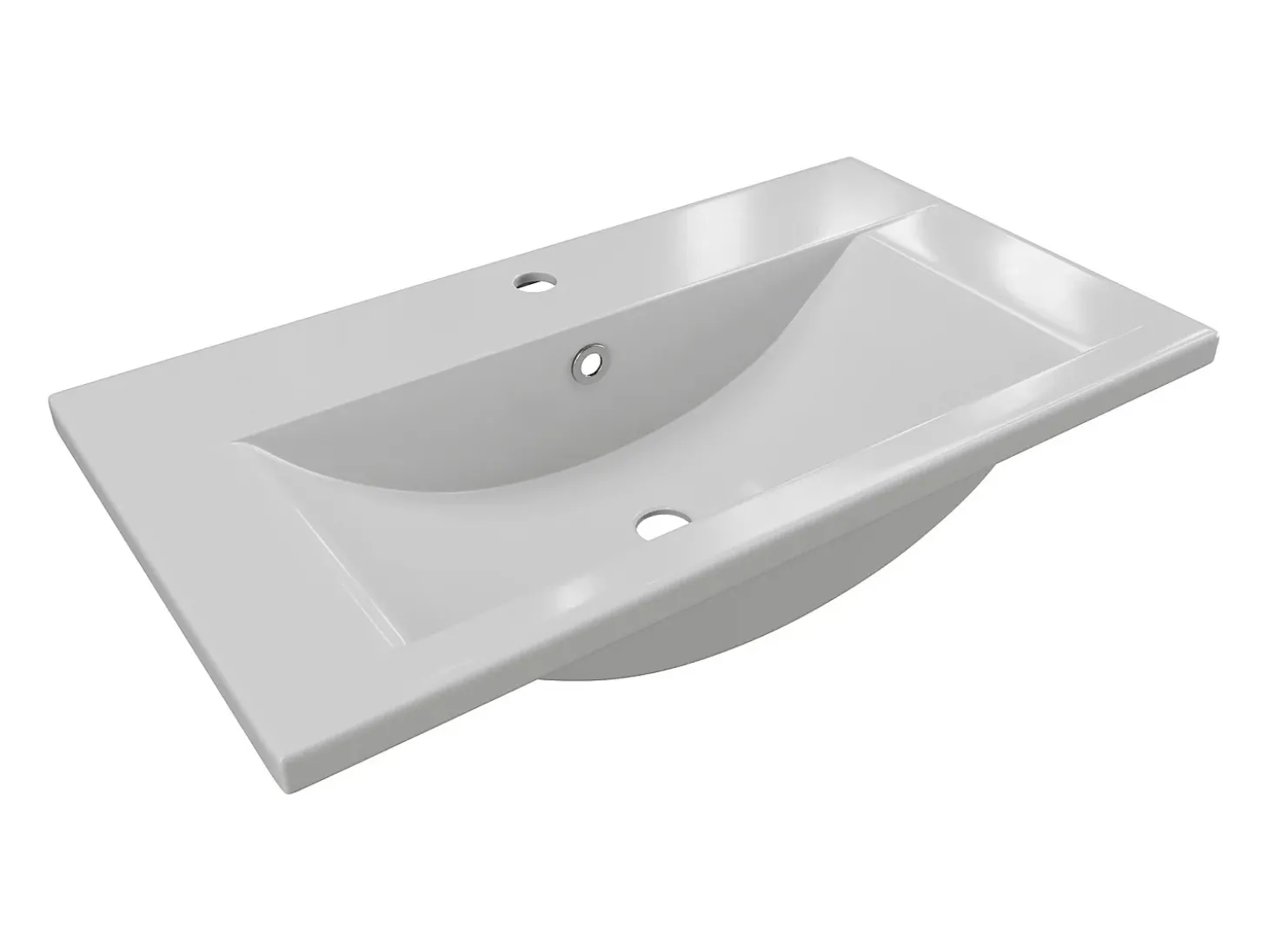 Lavatório semi-encastrado em cerâmica branca C71,5 cm YASMAC
