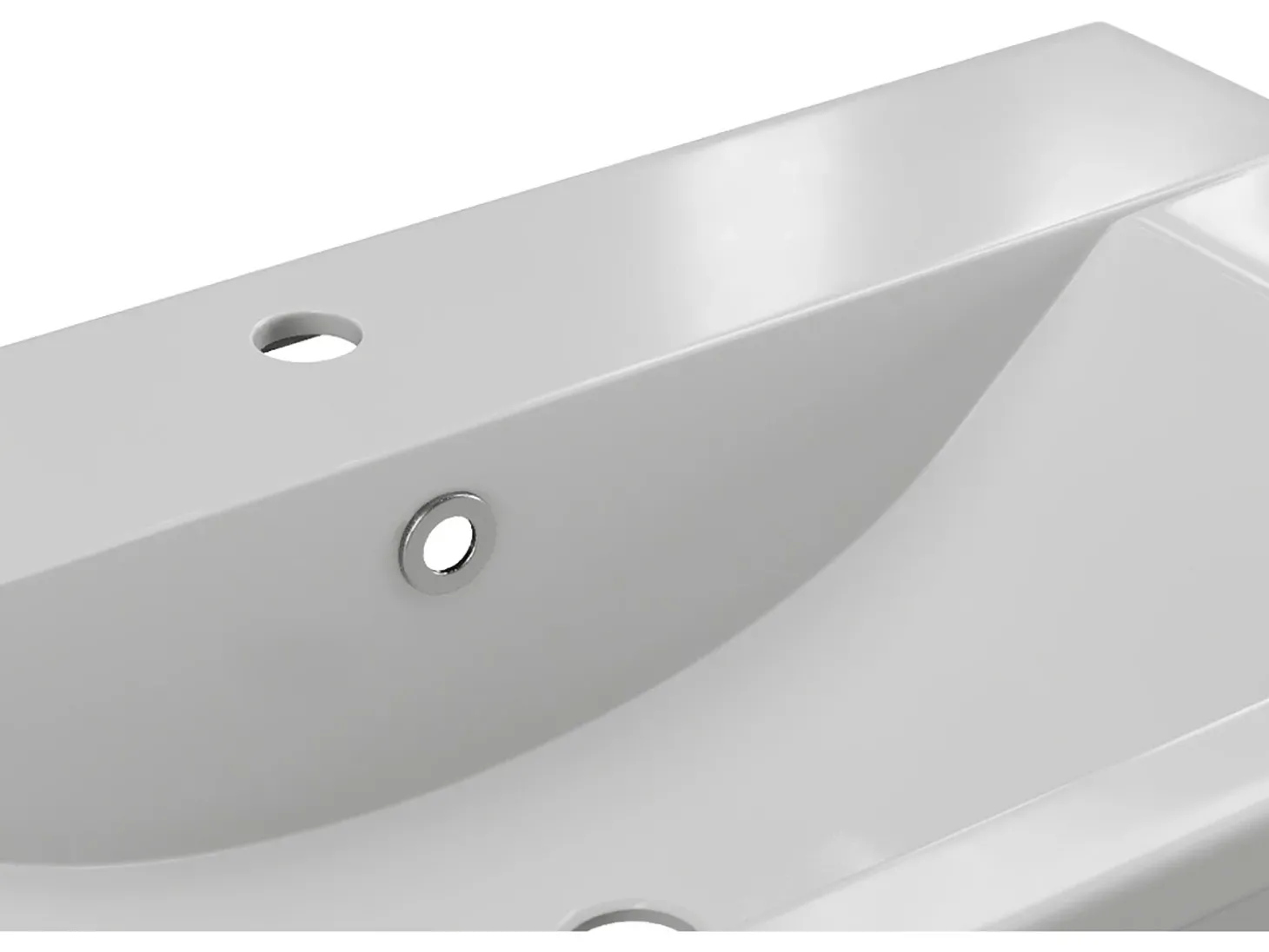 Lavatório semi-encastrado em cerâmica branca C71,5 cm YASMAC