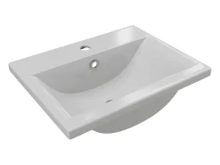 Lavatório semi-encastrado em cerâmica branca, C51,5 cm – YASMAC