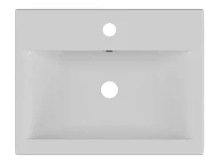 Lavatório semi-encastrado em cerâmica branca, C51,5 cm – YASMAC