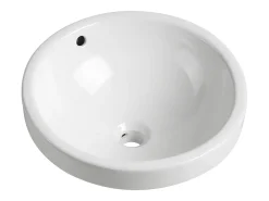 Lavatório semi-encastrado redondo em cerâmica branco - D46 cm - CATONAC