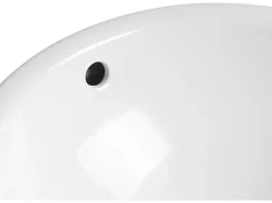 Lavatório semi-encastrado redondo em cerâmica branco - D46 cm - CATONAC
