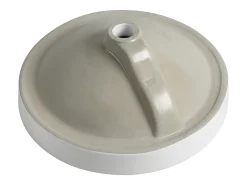 Lavatório semi-encastrado redondo em cerâmica branco - D46 cm - CATONAC