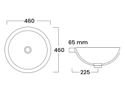 Lavatório semi-encastrado redondo em cerâmica branco - D46 cm - CATONAC