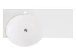 Lavatório suspenso branco em solid surface com toalheiro - 100 cm - YUMIKO