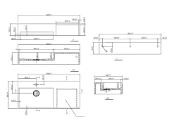 Lavatório suspenso branco em solid surface com toalheiro - 90 cm - GANDAKI