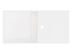 Lavatório suspenso branco em solid surface com nicho de arrumação - 80 cm - GOYOKO