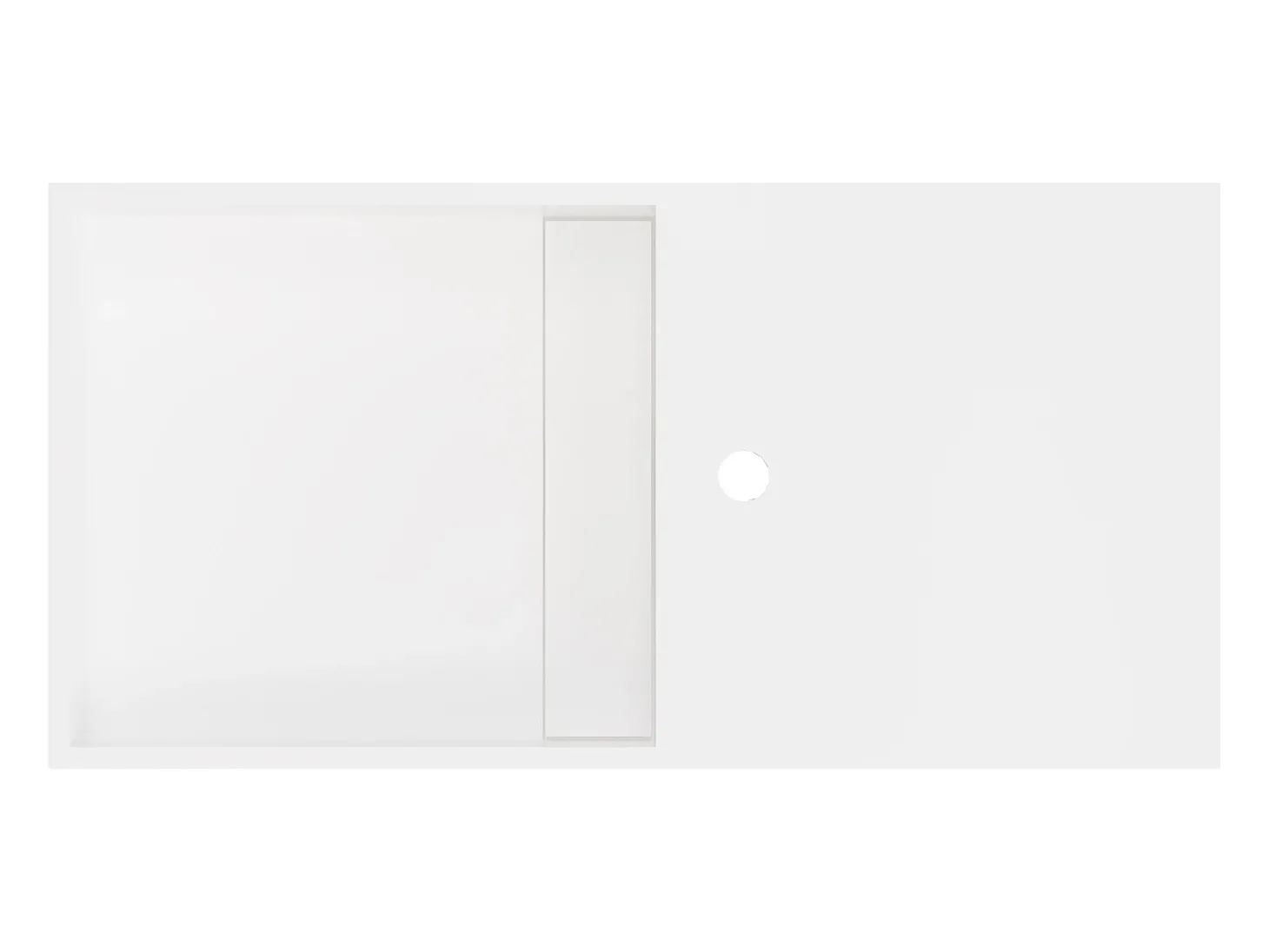 Lavatório suspenso branco em solid surface com nicho de arrumação - 80 cm - GOYOKO