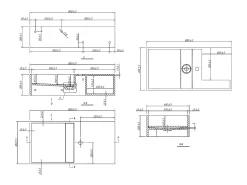 Lavatório suspenso branco em solid surface com nicho de arrumação - 80 cm - GOYOKO