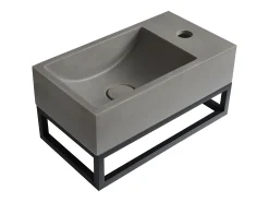 Lavatório suspenso em cimento com suporte, C40 x L22 cm UCHAMI