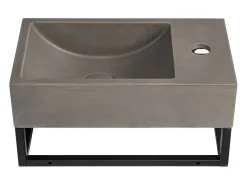 Lavatório suspenso em cimento com suporte, C40 x L22 cm UCHAMI
