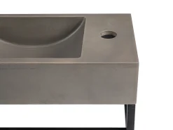 Lavatório suspenso em cimento com suporte, C40 x L22 cm UCHAMI