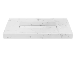 Lavatório suspenso em solid surface branco 90 cm - TAKOTNA