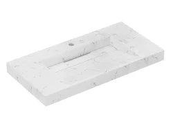 Lavatório suspenso em solid surface branco 90 cm - TAKOTNA