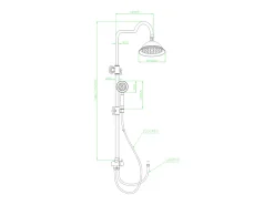 Leeds Coluna de duche sem misturador cromada Essebagno