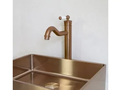 Leeds Torneira para lavatório alto retro cobre escovado Essebagno