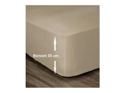 Lençol Ajustável 100% Algodão 180x200cm - Bege