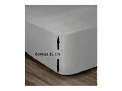 Lençol Ajustável 100% Algodão 180x200cm - Cinza Claro