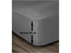 Lençol Ajustável 100% Algodão 180x200cm - Cinza Escuro